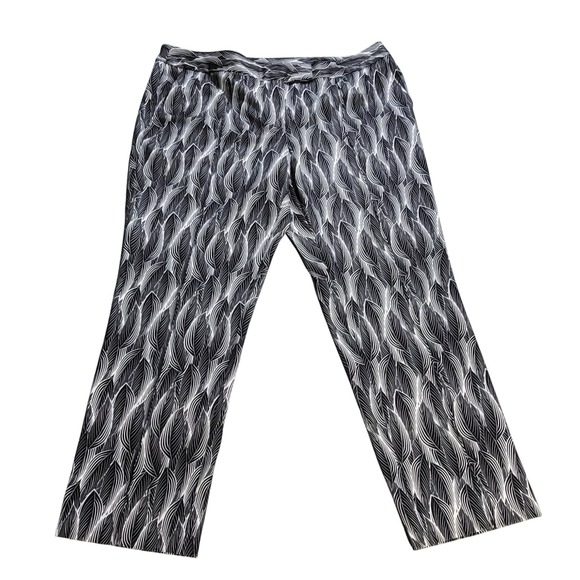 Abstract Print Wide Leg Pants Ladies Career Casual Trousers - Picture 1 of 5